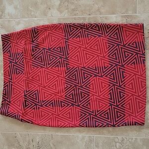 LuLaRoe Red and Navy Blue Skirt - New Without Tags